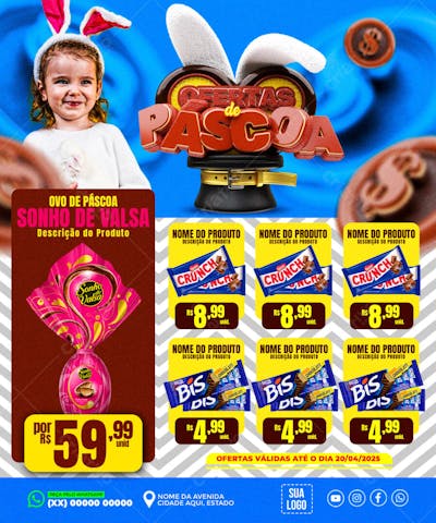 ENCARTE OFERTAS DE PÁSCOA SUPERMERCADO REDES SOCIAIS PSD