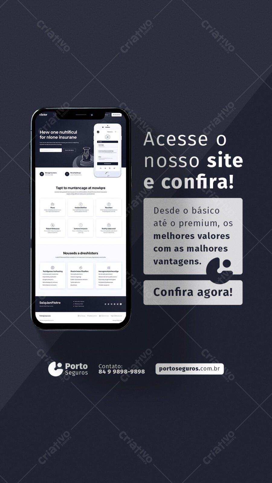 Mockup de Aplicativo para Seguradora PSD Editável