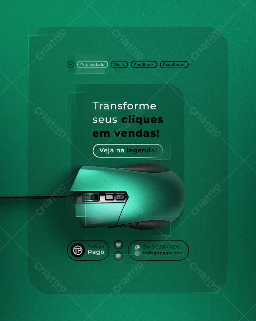 Banner Anúncio Mouse Verde PSD Editável