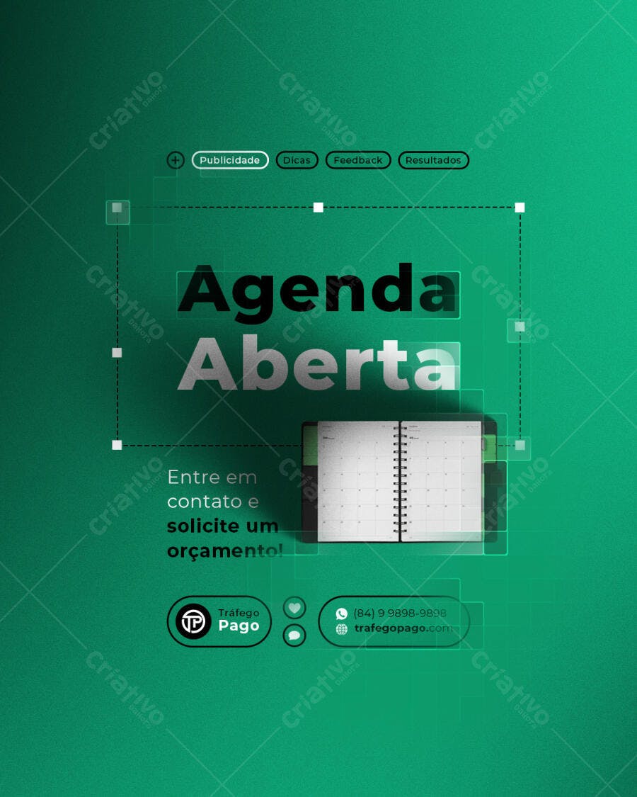 Post de Mídias Sociais Agenda Aberta PSD Editável