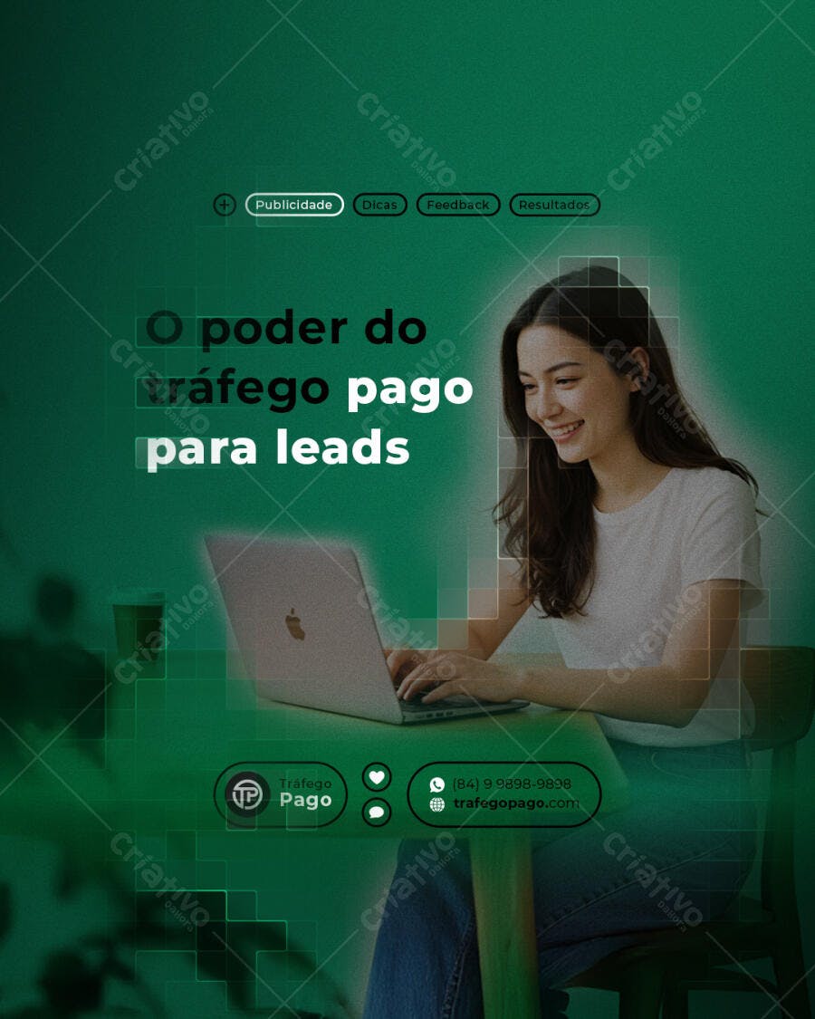 Post para Redes Sociais Tráfego Pago PSD Editável