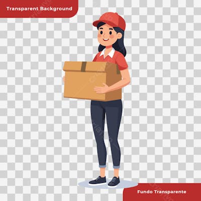 ILUSTRAÇÃO 2D DE ENTREGADORA