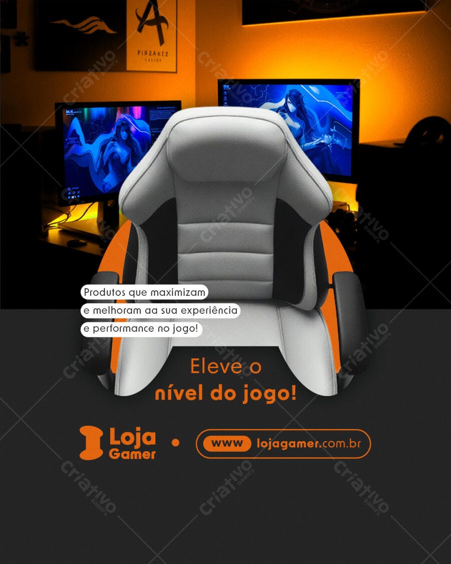 Banner Gamer com Cadeira PSD Editável