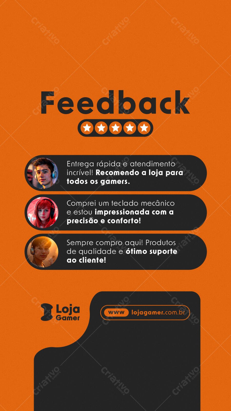 Feedback Loja Gamer PSD Editável
