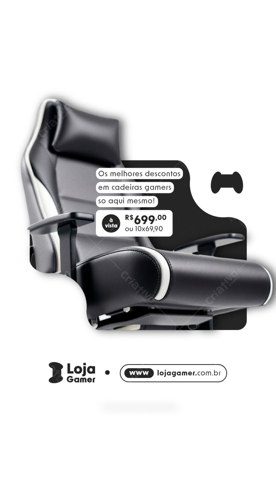 Flyer Promoção Cadeira Gamer R$699,00 PSD Editável