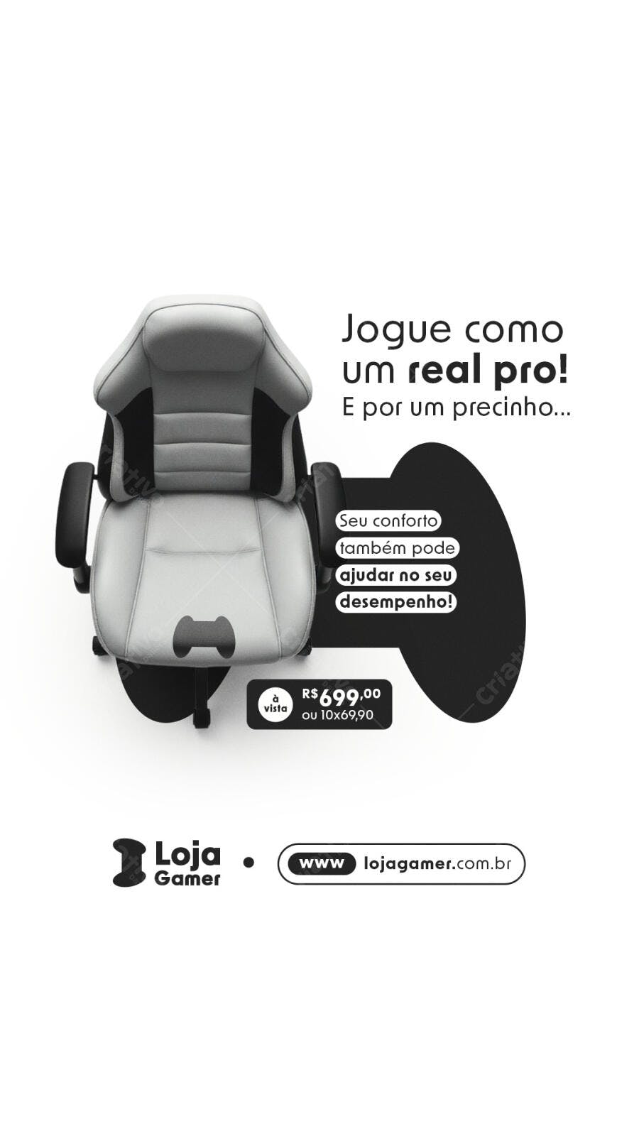 PSD Cadeira Gamer para Loja Online PSD Editável