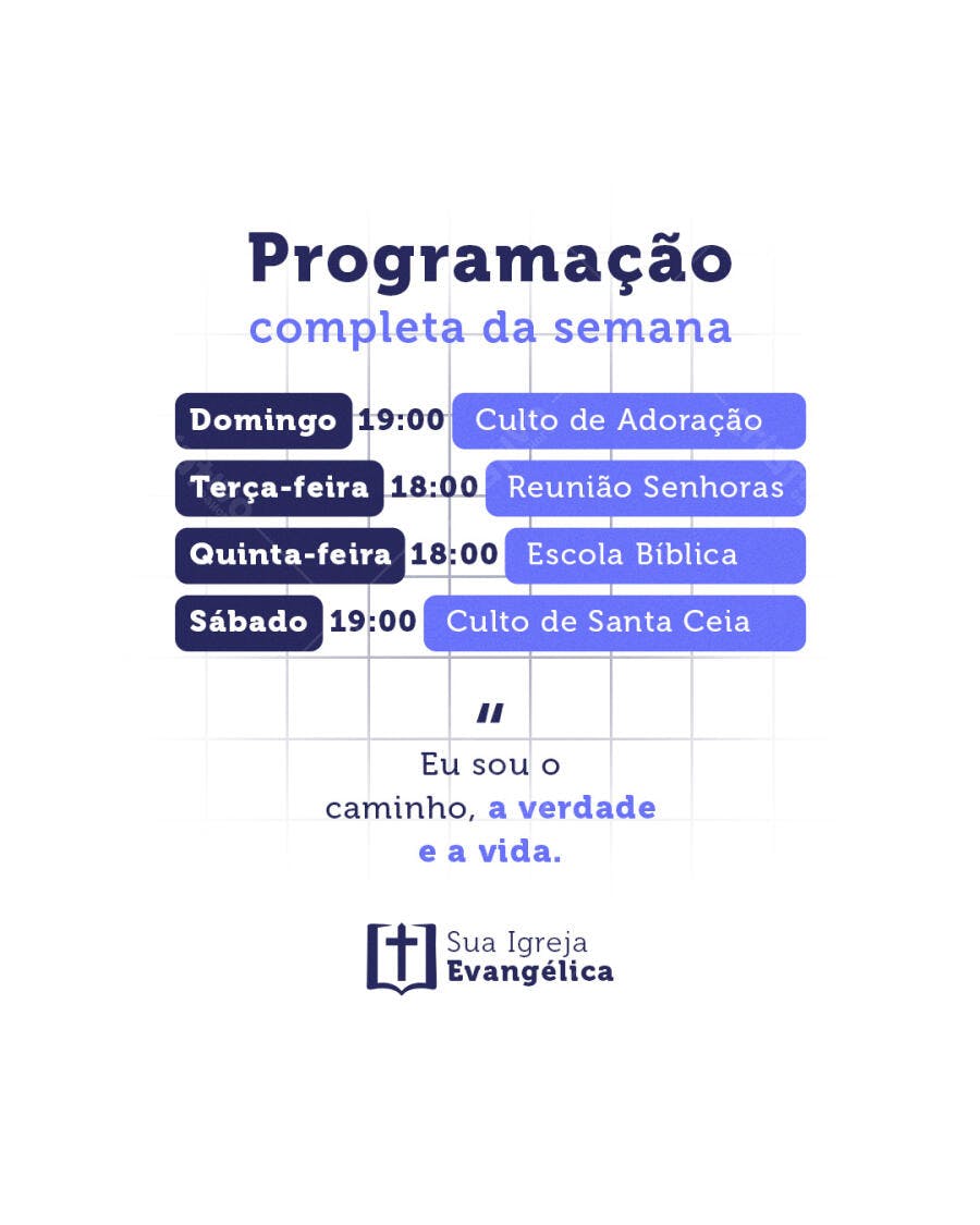 Flyer Programação Igreja PSD Editável