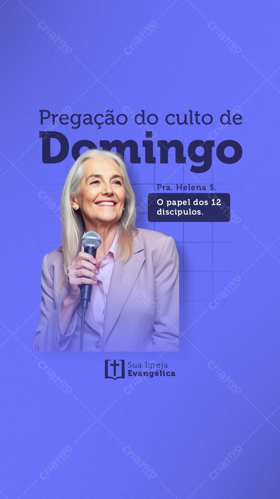 Flyer Pregador para Culto Dominical PSD Editável
