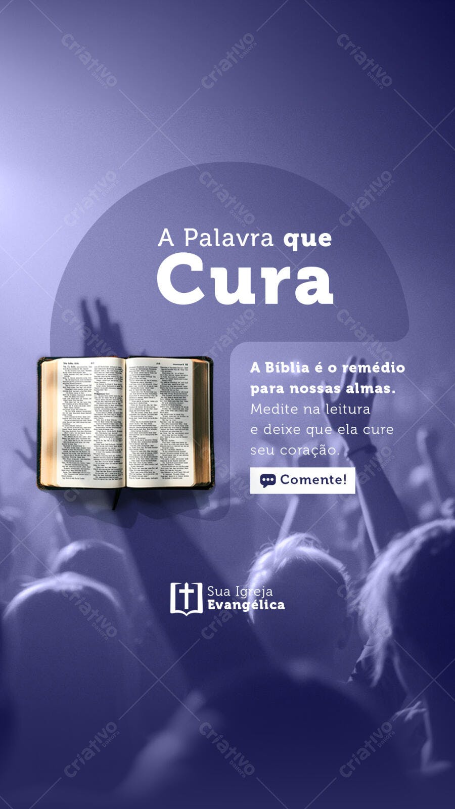 Flyer para Culto da Palavra PSD Editável