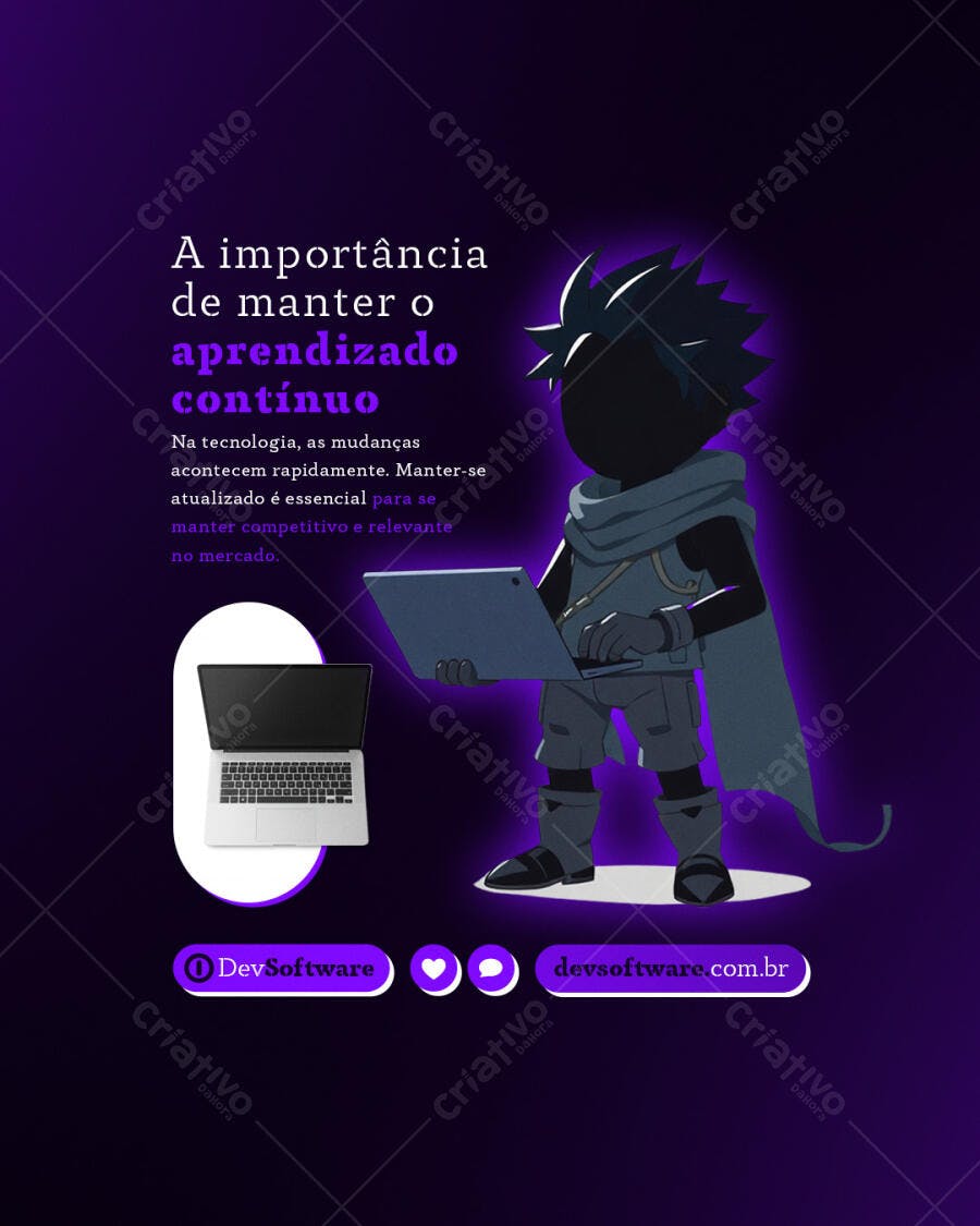 Banner Aprendizado Contínuo PSD Editável