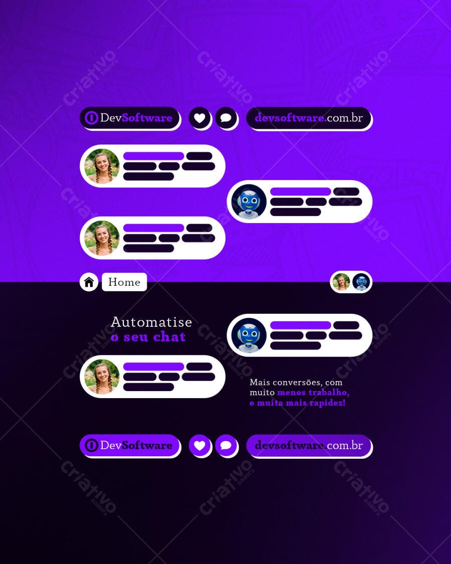 Interface de Chatbot PSD Editável