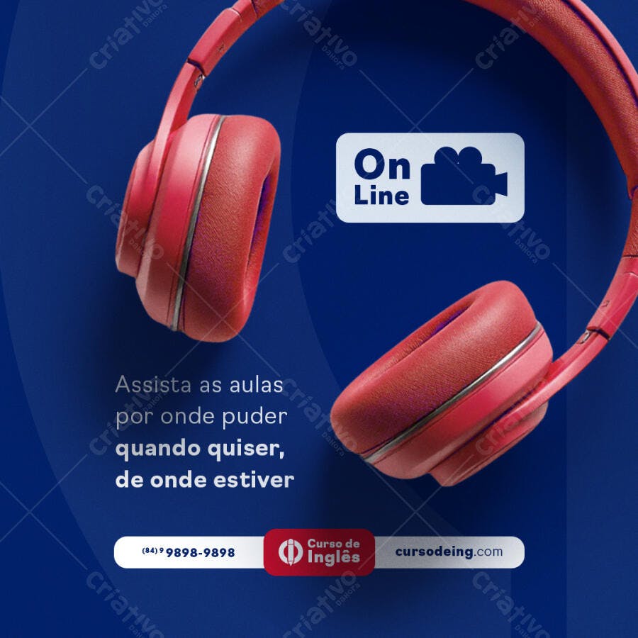Banner Curso de Inglês Online PSD Editável
