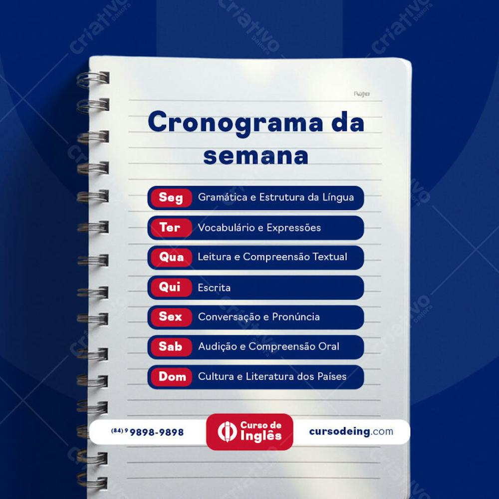 POST EDITÁVEL CURSO DE INGLÊS