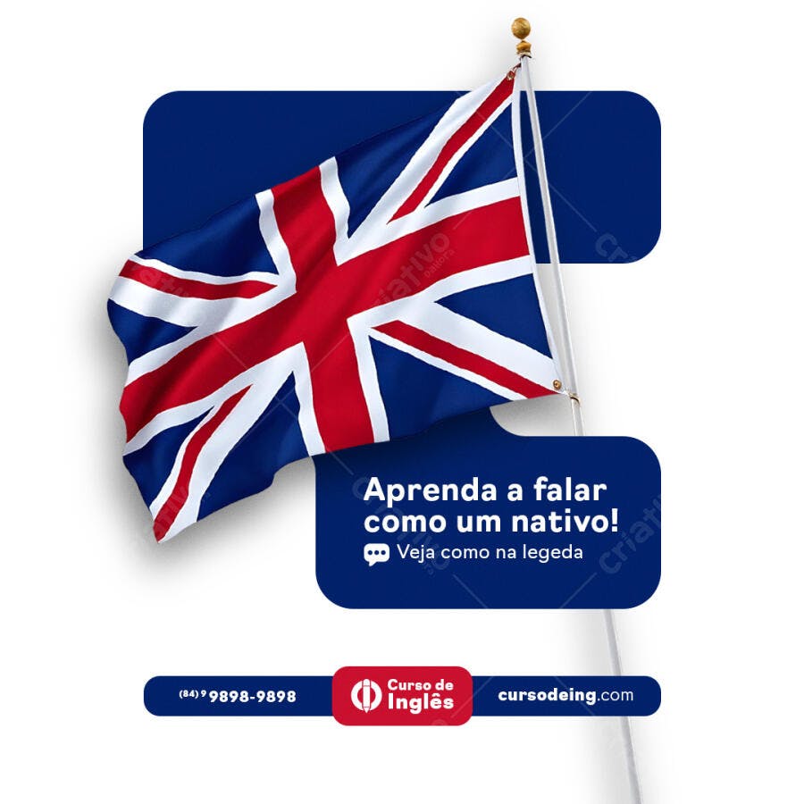 Banner Curso de Inglês PSD Editável
