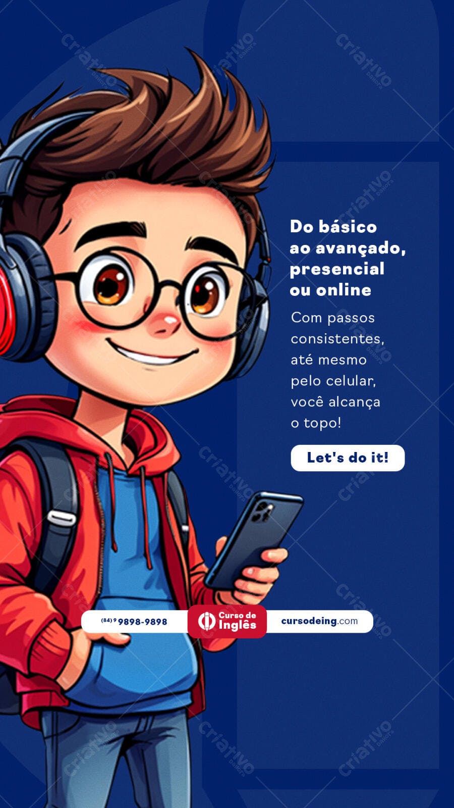 Flyer Curso de Inglês PSD Editável