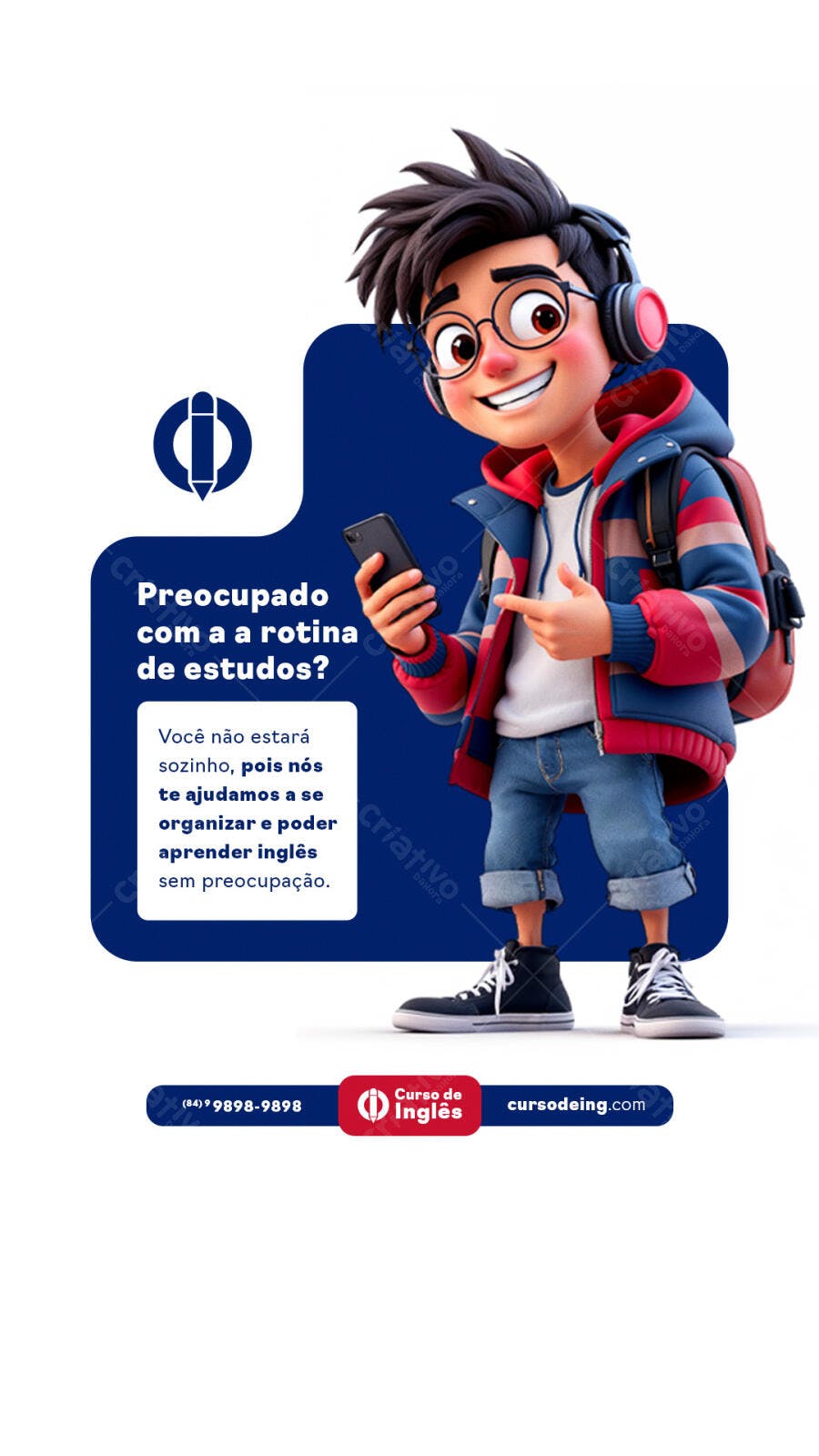 PSD Publicitário Curso de Inglês PSD Editável