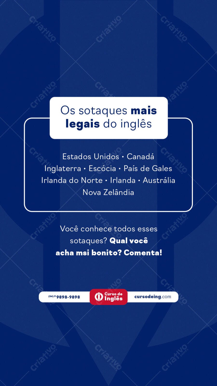 Flyer para Curso de Inglês PSD Editável