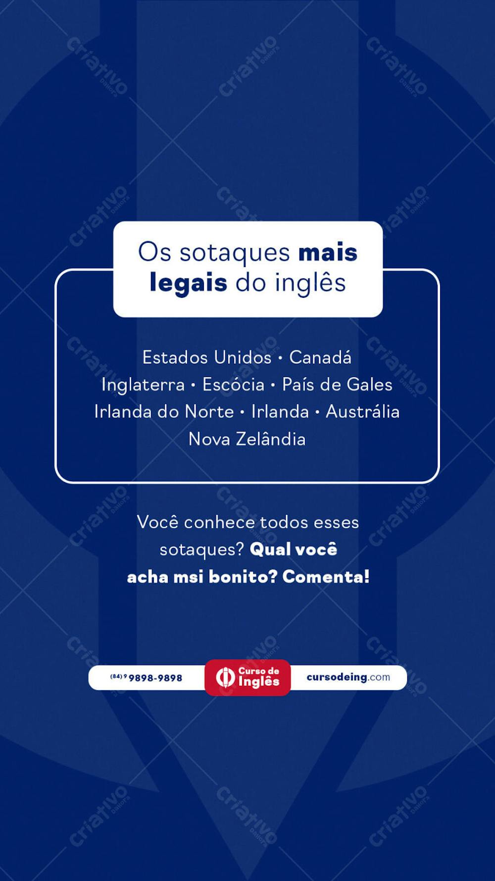 STORY EDITÁVEL CURSO DE INGLÊS
