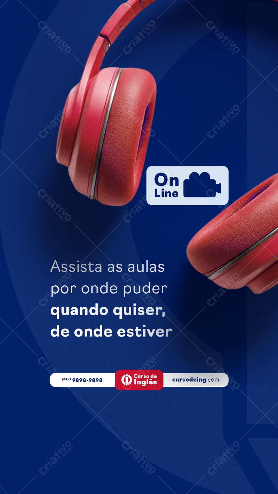 Flyer Curso de Inglês Online PSD Editável