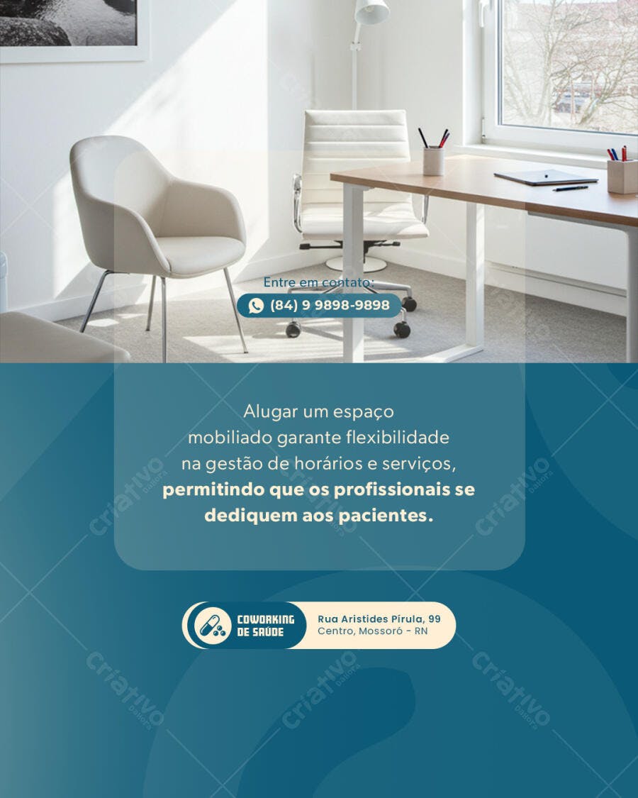Post para Coworking de Saúde PSD Editável