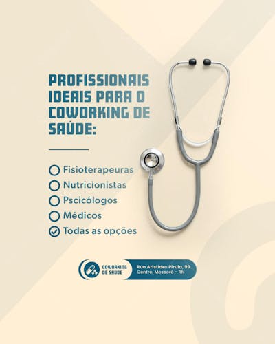 POST EDITÁVEL TEMPLATE COWORKING DE SAÚDE