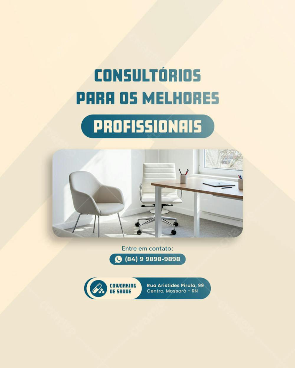 POST EDITÁVEL TEMPLATE COWORKING DE SAÚDE