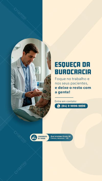 STORY EDITÁVEL COWORKING DE SAÚDE
