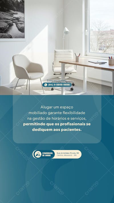 STORY EDITÁVEL COWORKING DE SAÚDE