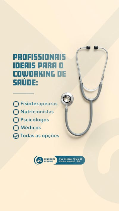 STORY EDITÁVEL COWORKING DE SAÚDE