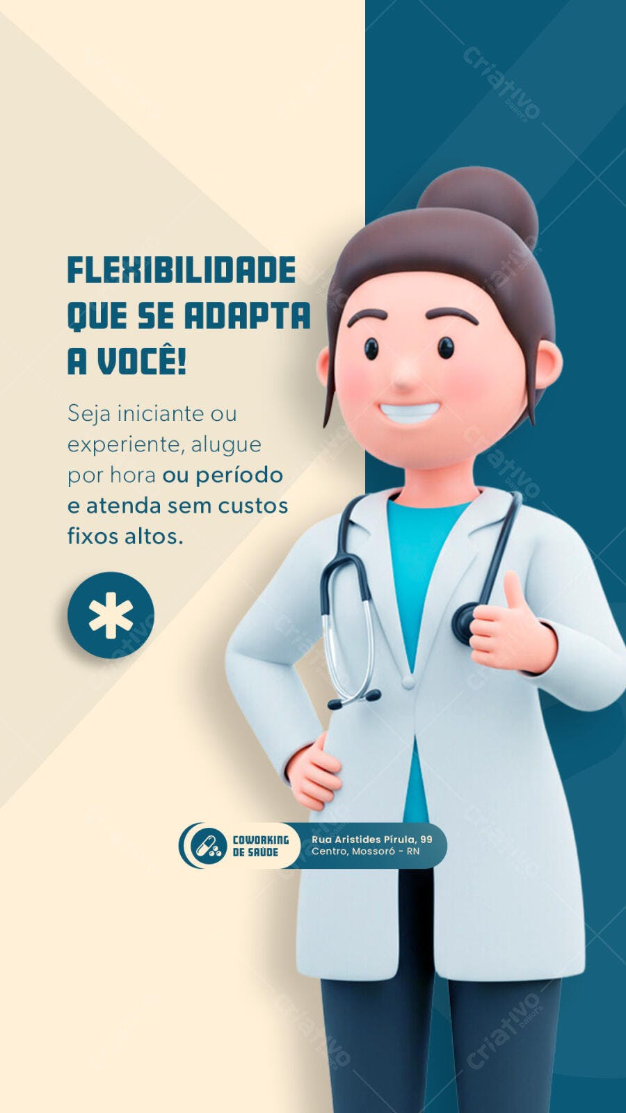 Flyer Coworking de Saúde PSD Editável