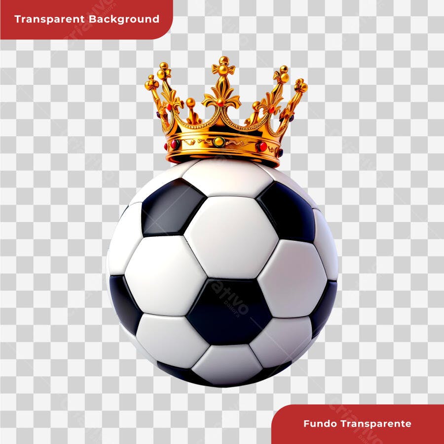 PSD Bola de Futebol com Coroa para Copa do Mundo PSD Editável