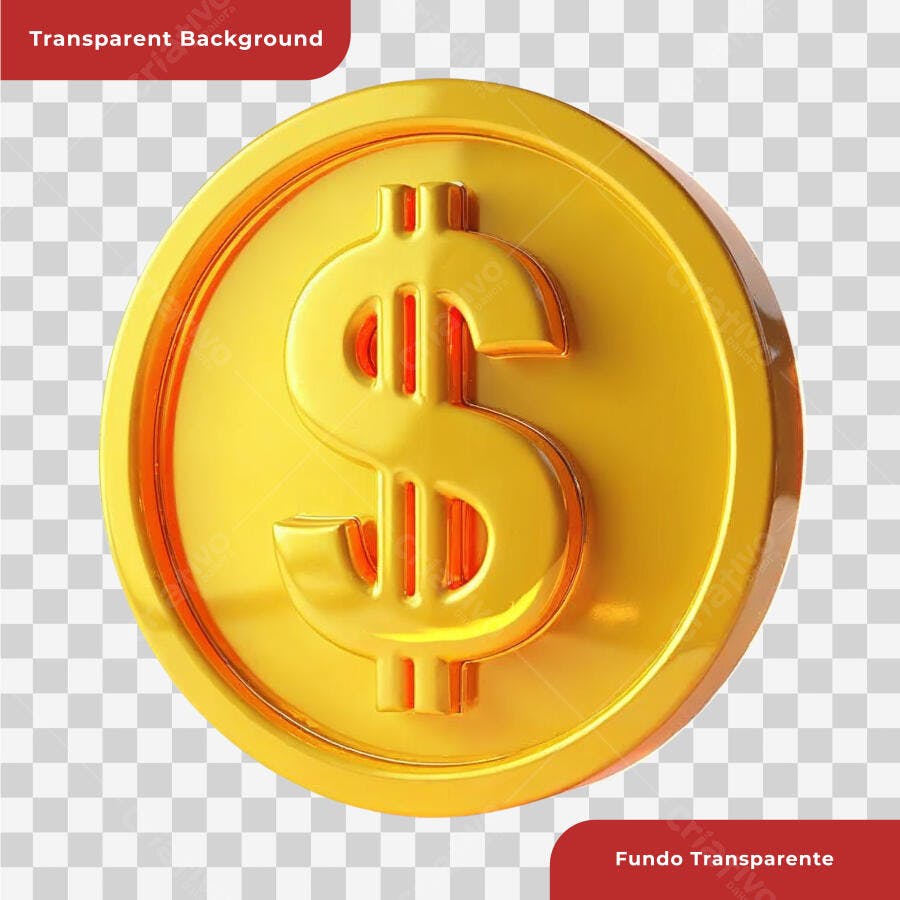 Logo moeda dólar PNG com fundo transparente