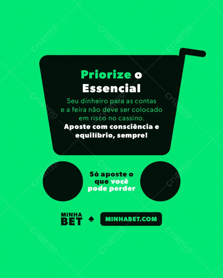 Post para Redes Sociais sobre Apostas Responsáveis PSD Editável