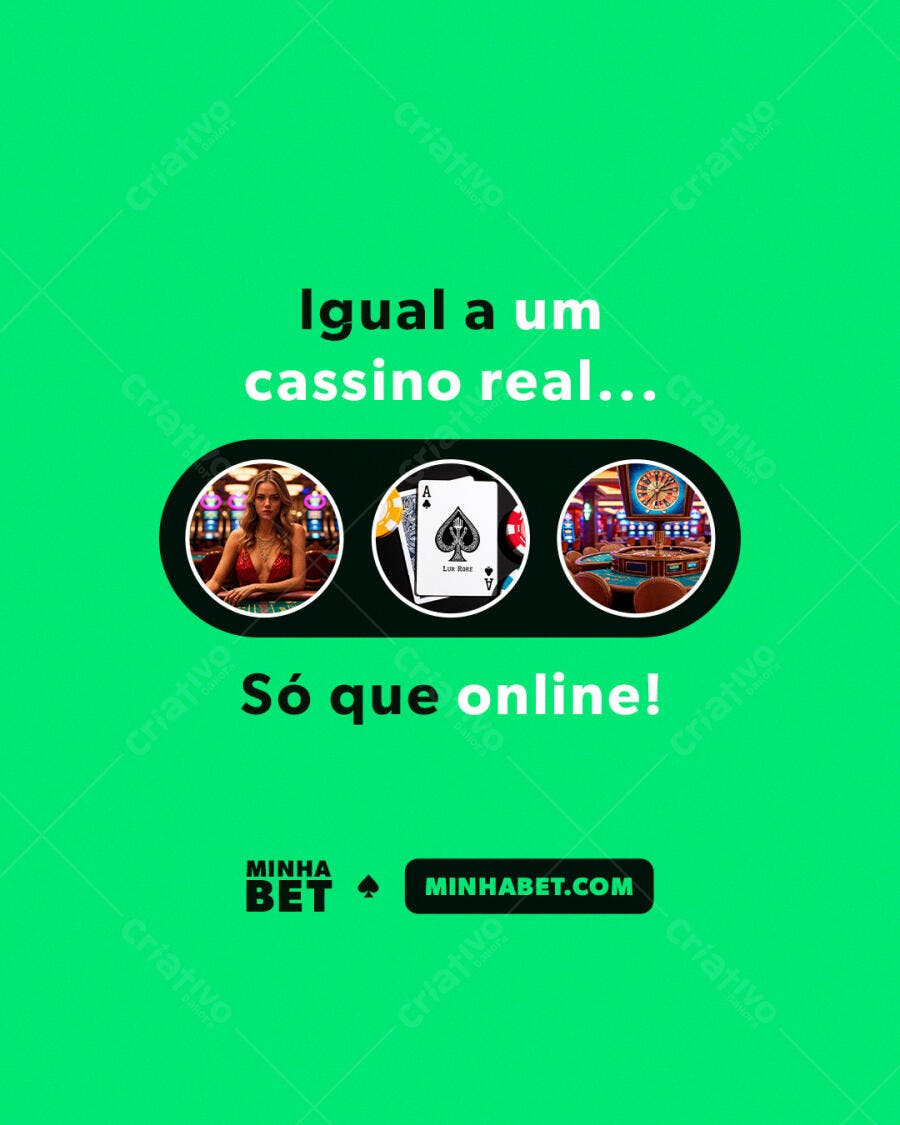 Post para Mídias Sociais Cassino Online PSD Editável