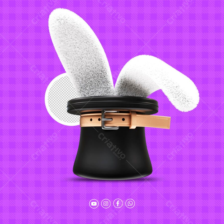 Selo 3D Páscoa Coelhinho Branco e Preto