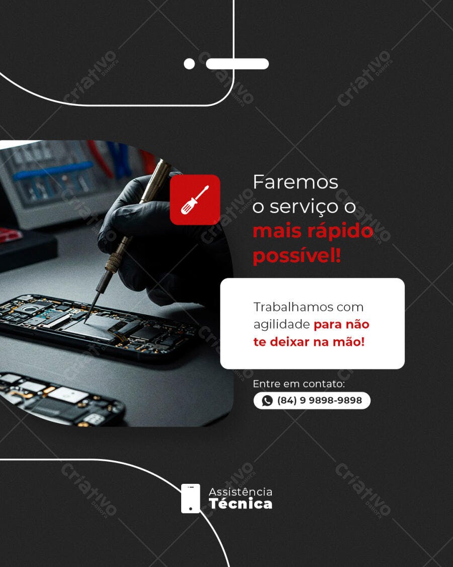 Postagem Instagram Assistência Técnica PSD Editável