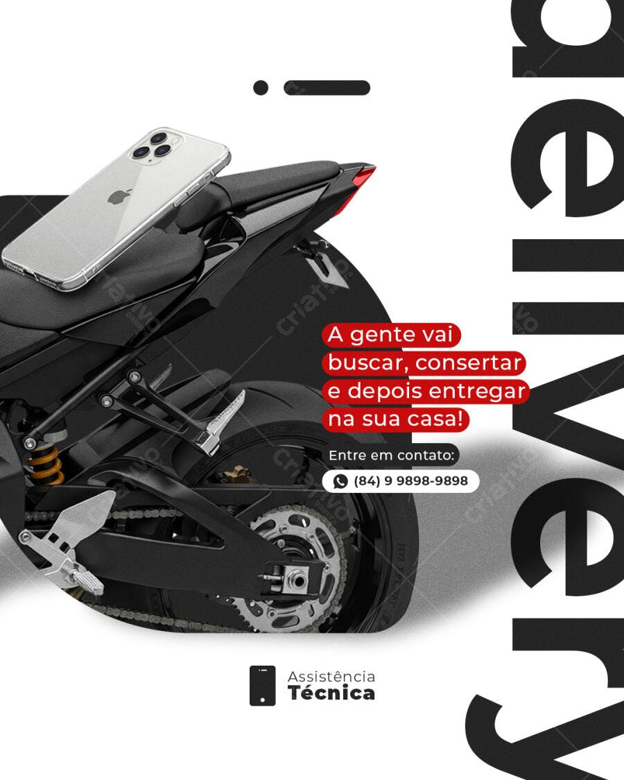 Flyer para Serviço de Assistência Técnica de Moto PSD Editável