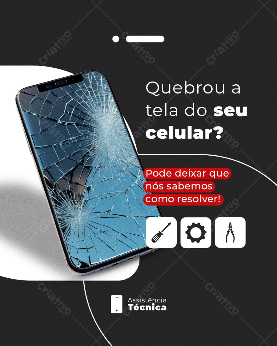 Flyer para Assistência Técnica de Celular PSD Editável