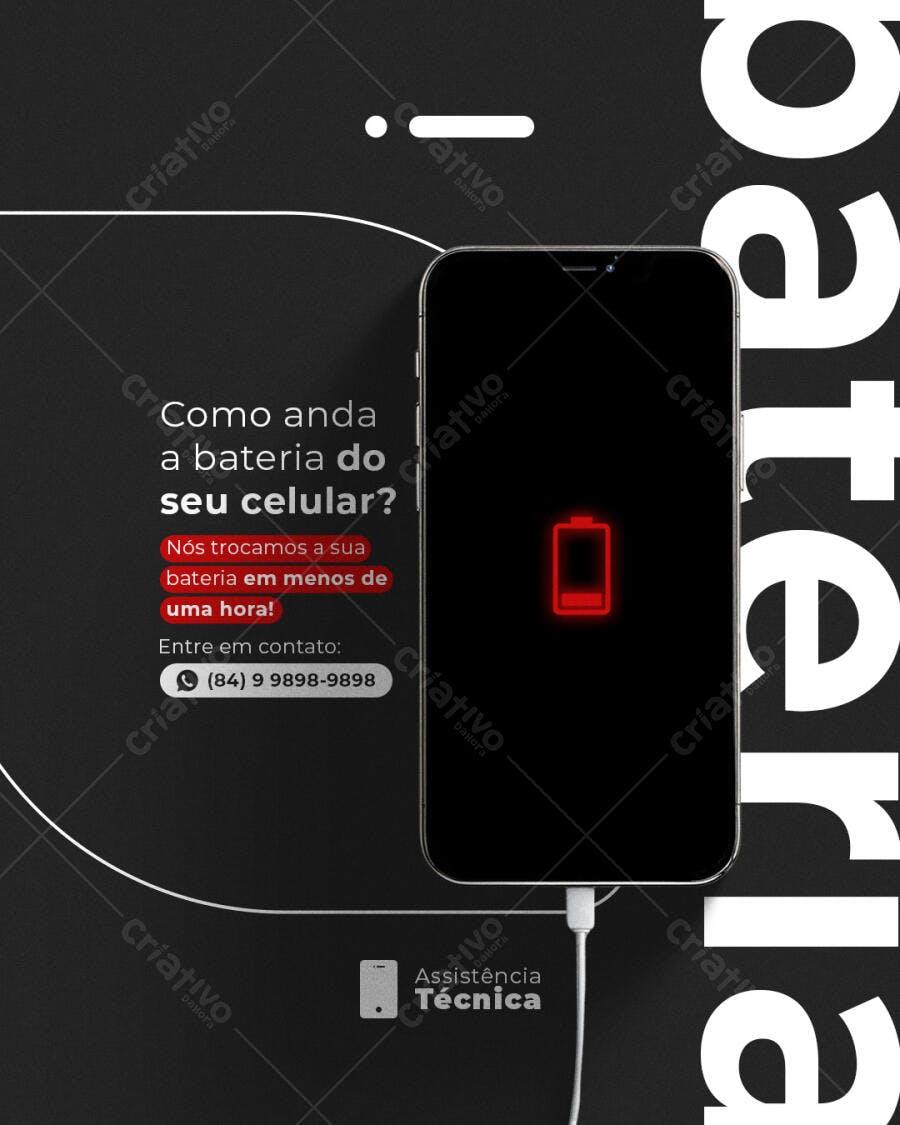 Post para Redes Sociais - Assistência Técnica Celular PSD Editável
