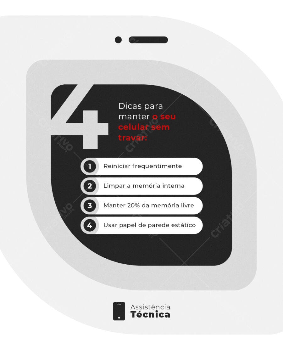 Infográfico Dicas Celular PSD Editável
