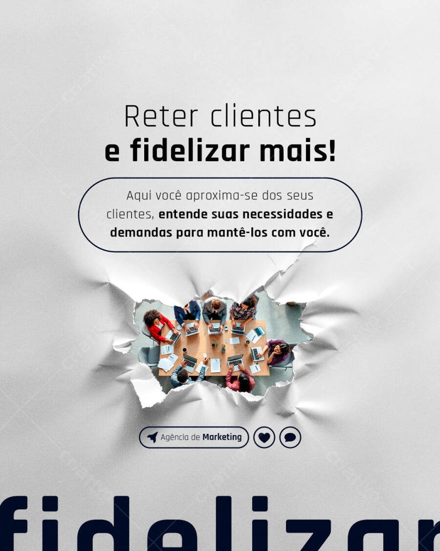 Postagem de Mídias Sociais para Fidelização de Clientes PSD Editável