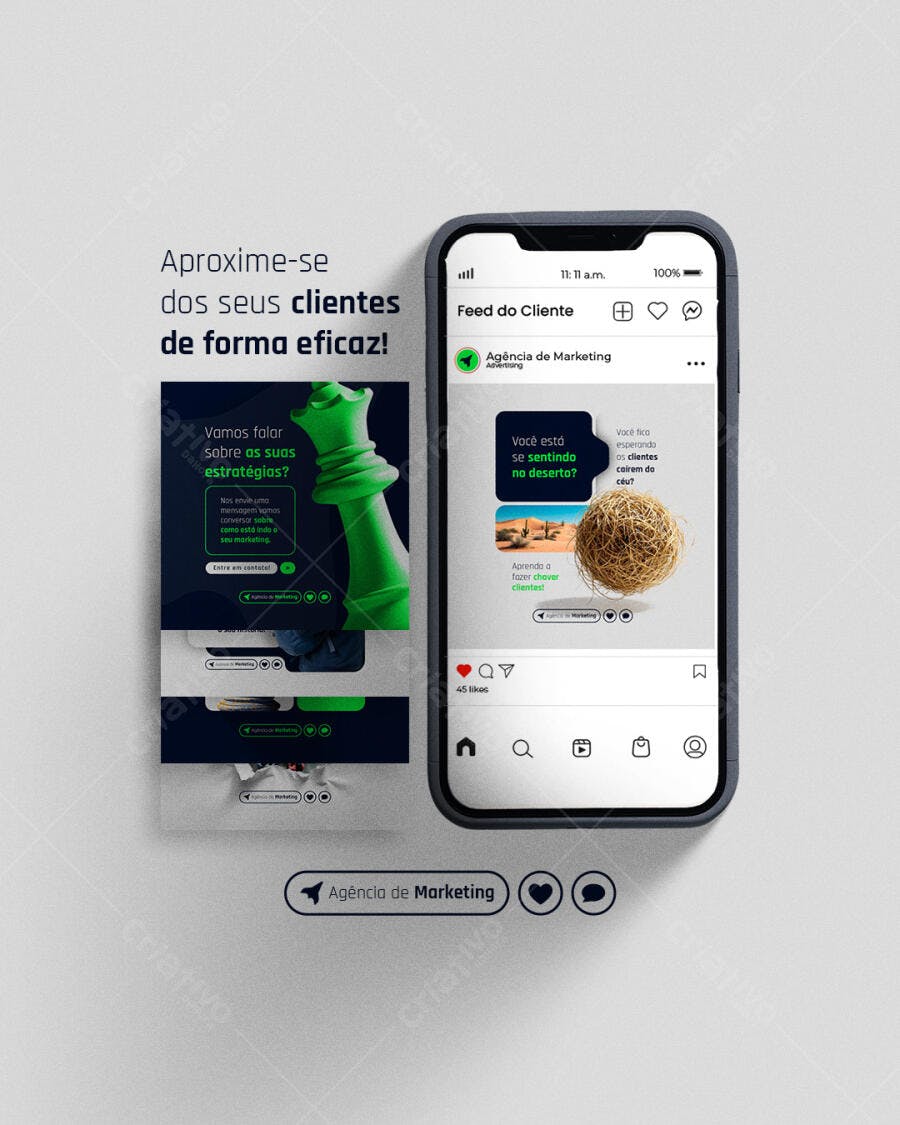 Pack de Posts para Instagram para Agências de Marketing PSD Editável