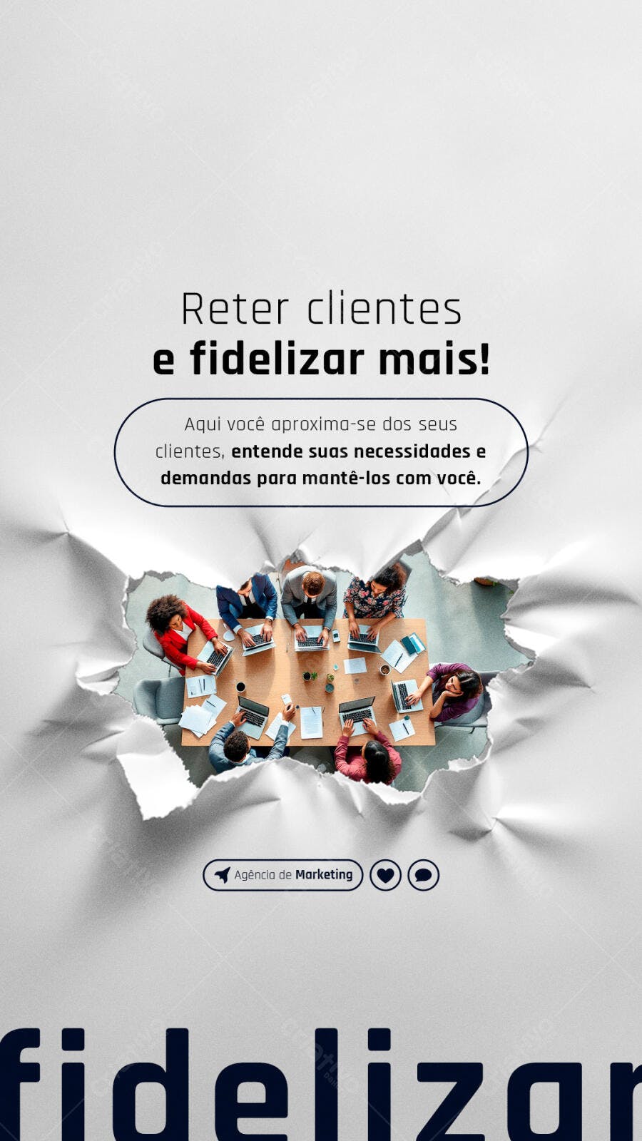 Postagem de Mídias Sociais para Fidelizar Clientes PSD Editável