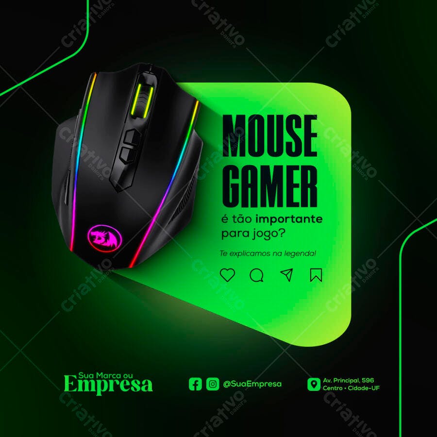Banner Mouse Gamer RGB PSD Editável