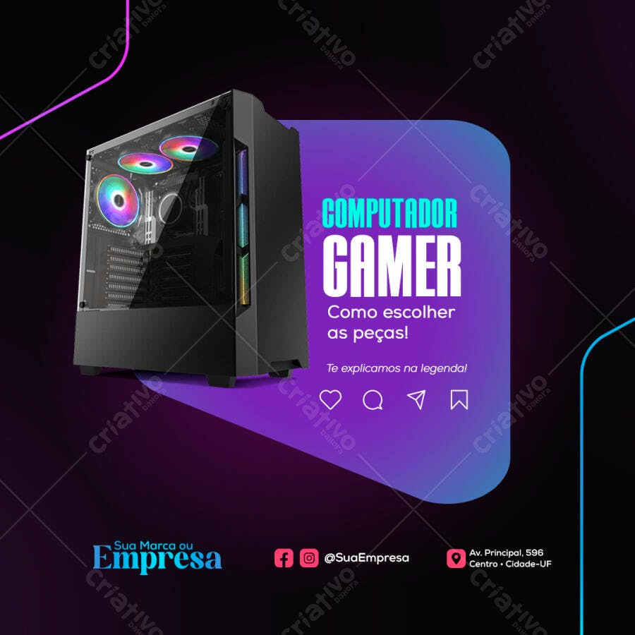 Flyer para Loja de Computadores Gamer PSD Editável