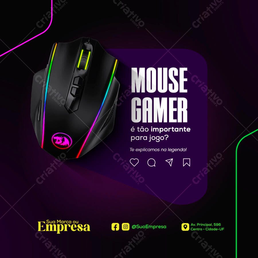 Postagem Instagram Mouse Gamer PSD Editável
