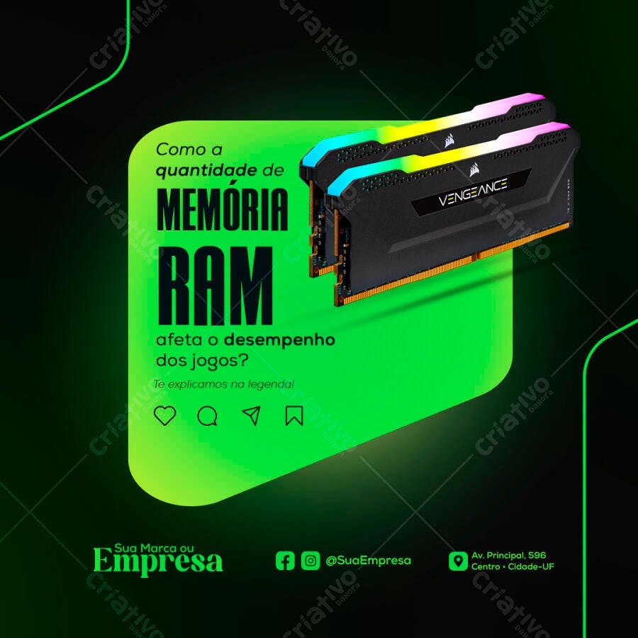 Postagem Instagram Memória RAM PSD Editável