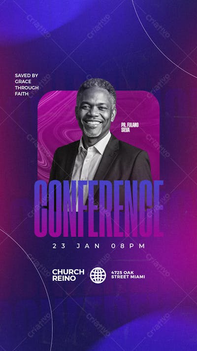 Psd Grátis flyer gospel Conference Story