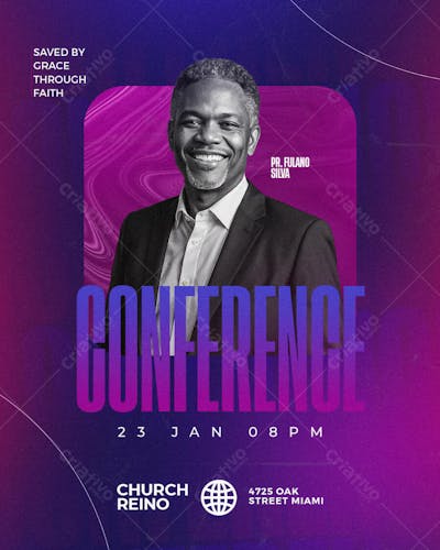 Psd grátis Flyer gospel Conference Feed