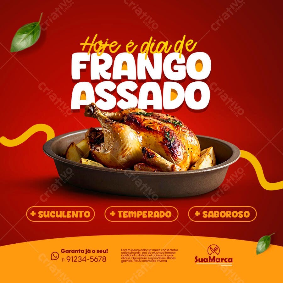 Flyer Frango Assado PSD Editável